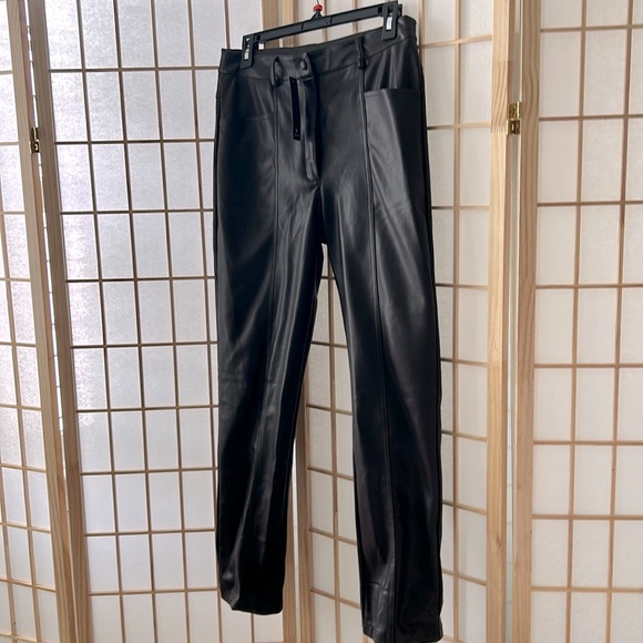 Lulu faux leather chocolate pants - Picture 7 of 8